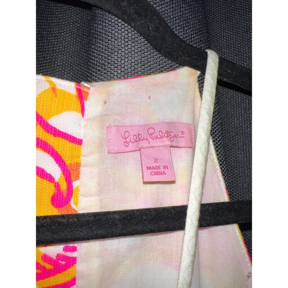 Lilly Pulitzer Annabelle Sunshine Yellow Sea And Be Seen Lace Shift Dress Size 2 - Picture 2 of 3